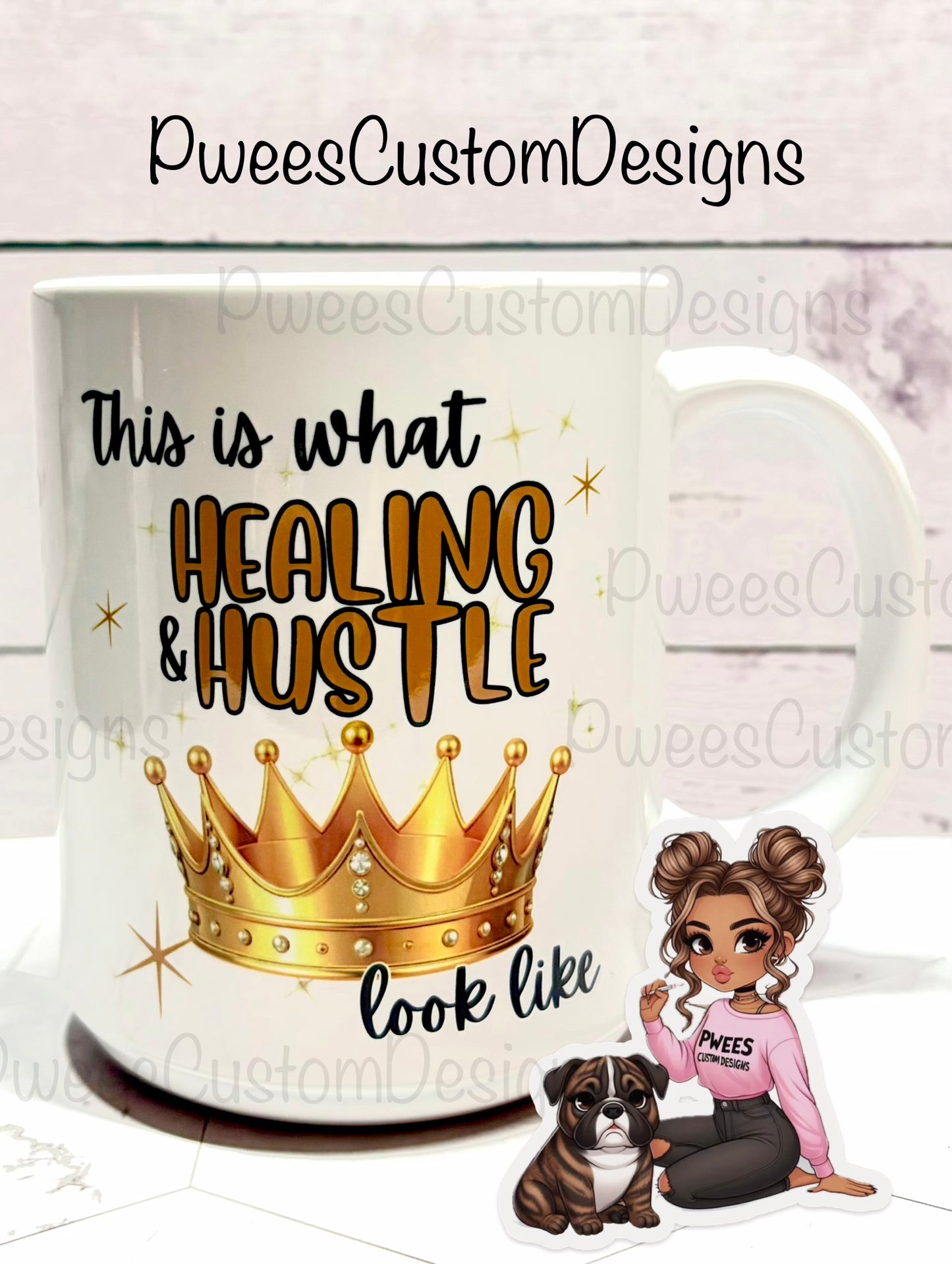 This Is What Healing & Hustle Look Like Mug | Empowerment Coffee Cup for Women | Boss Babe Gift by PweesCustomDesigns