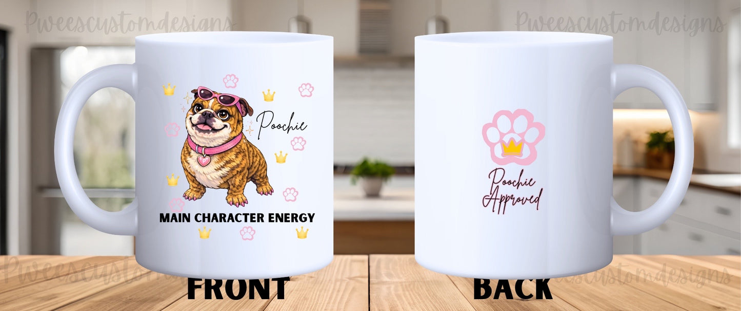 Poochie Collection | Funny English Bulldog Coffee Mug | 11 oz Ceramic Mug
