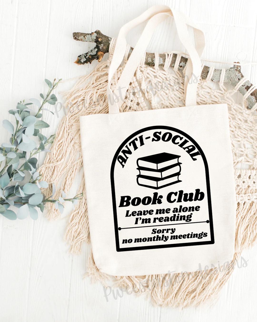 Anti-Social Book Club PNG: Funny Introvert Reading Graphic (Digital Download)