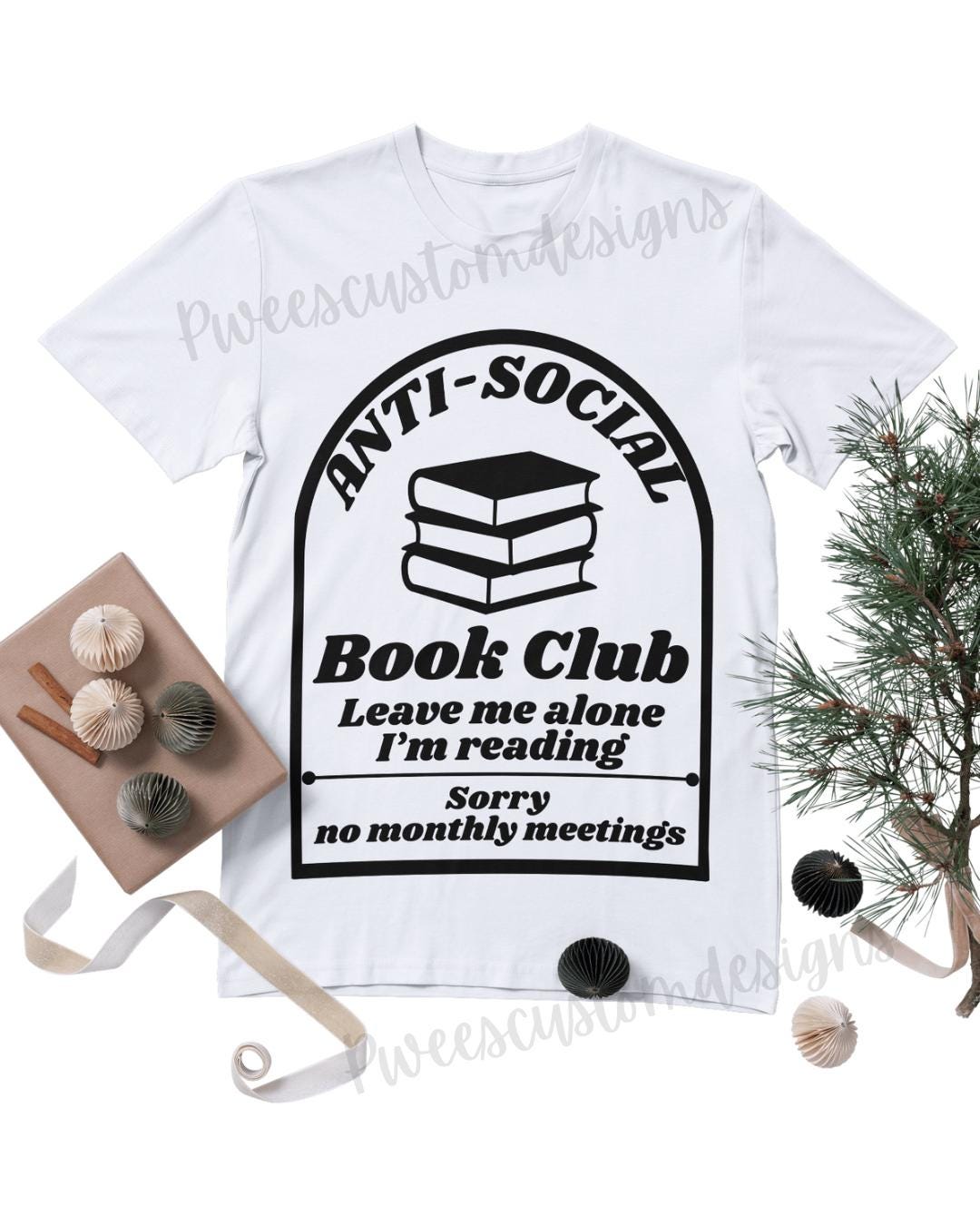 Anti-Social Book Club PNG: Funny Introvert Reading Graphic (Digital Download)