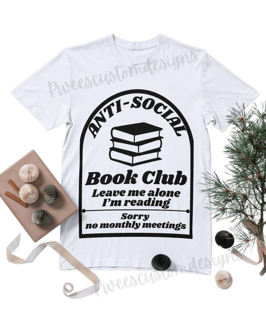 Anti-Social Book Club PNG: Funny Introvert Reading Graphic (Digital Download)