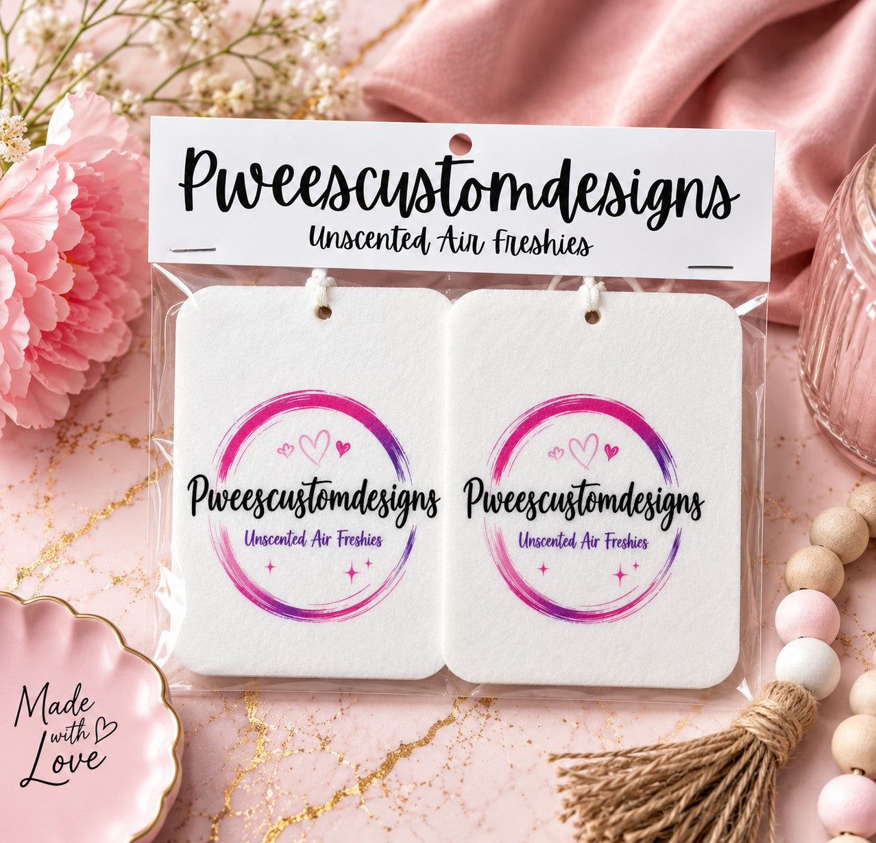 Custom Air Freshie | Personalized Car Air Freshener | Business Logo, Photo & Custom Gift | Pwees Custom Designs