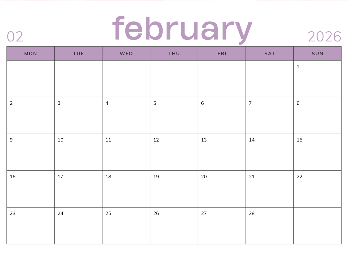 2026 Inspirational Wall Calendar (Minimal Monthly + Floral Quote Pages)