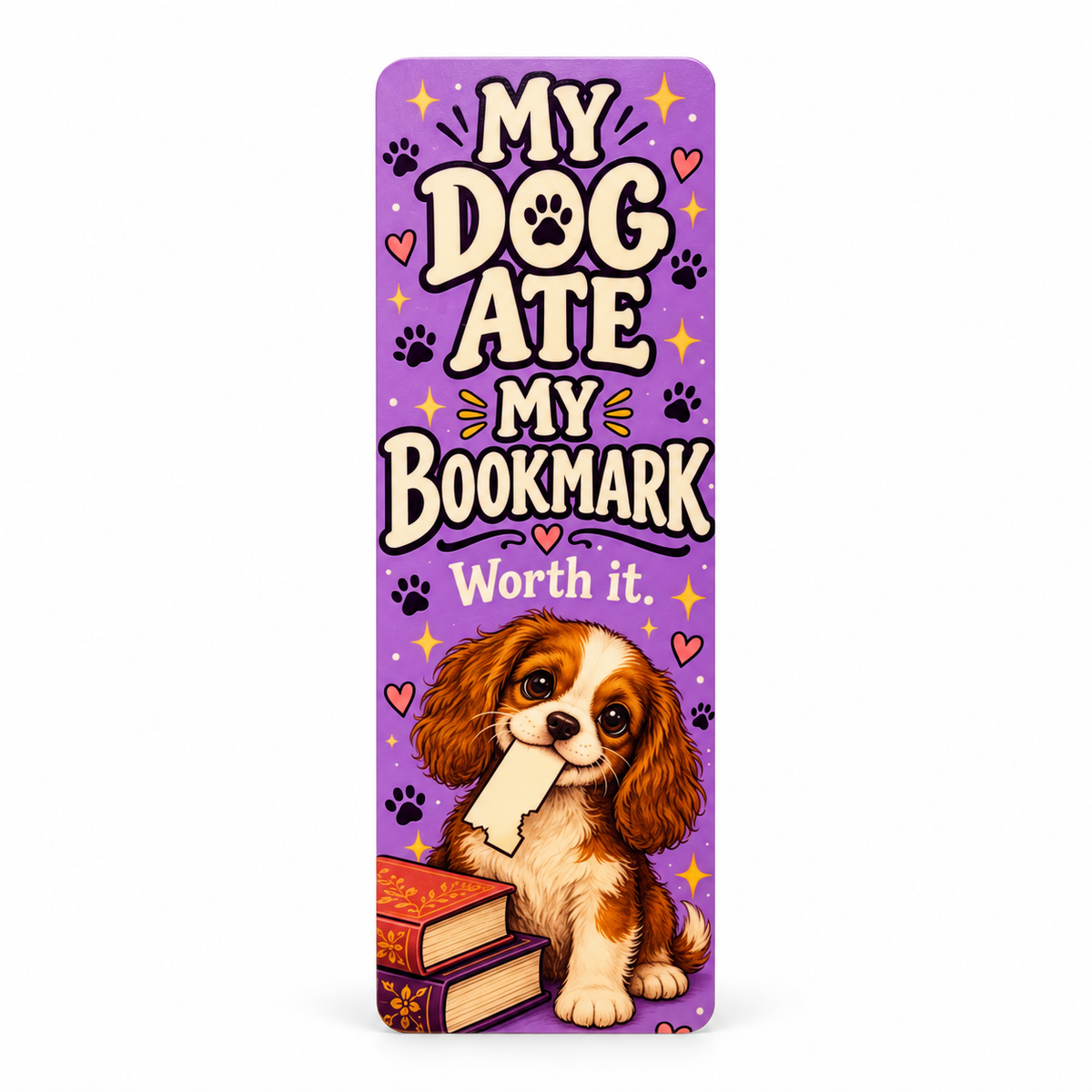 My Dog Ate My Bookmark – purple puppy bookmark