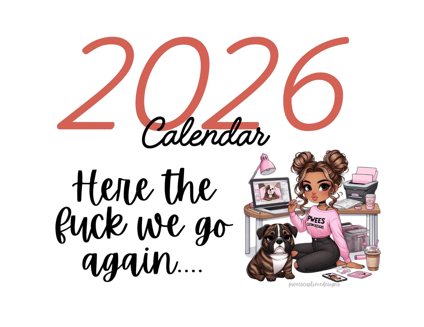 Funny 2026 Wall Calendar: Sarcastic Gift for Hot Messes