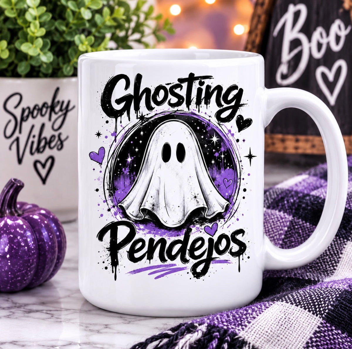Ghosting Pendejos 11 oz Halloween mug by Pwees Custom Designs
