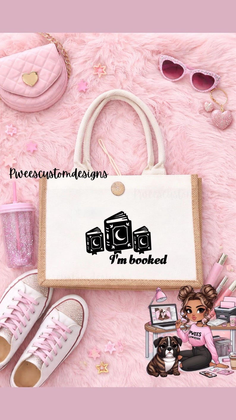 I'm Booked book lover tote bag