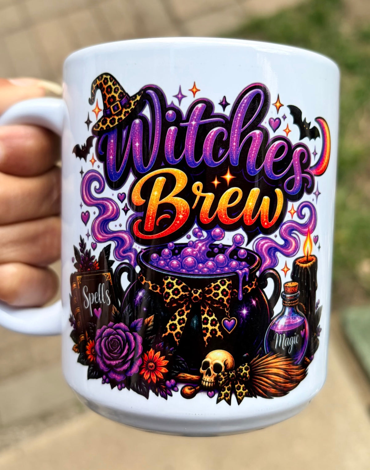 Witches Brew 11 oz Halloween mug by Pwees Custom Designs